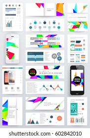 Memphis Geometric background Template for covers, flyers, banners, posters and placards, may be used for presentations and books, EPS10 vector illustration