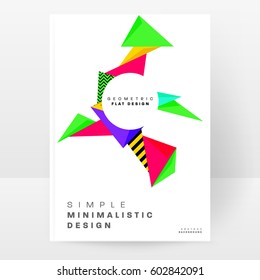 Memphis Geometric background Template for covers, flyers, banners, posters and placards, may be used for presentations and books, EPS10 vector illustration