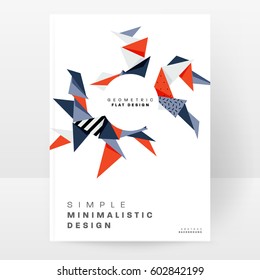 Memphis Geometric background Template for covers, flyers, banners, posters and placards, may be used for presentations and books, EPS10 vector illustration