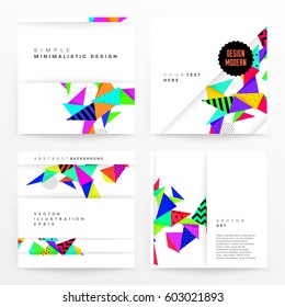 Memphis Planilla de fondo geométrico para cubiertas, volantes, pancartas, carteles y carteles, se puede usar para presentaciones y libros, ilustración del vector EPS10