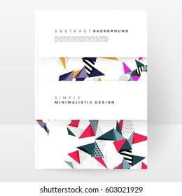 Memphis Geometric background Template for covers, flyers, banners, posters and placards, may be used for presentations and books, EPS10 vector illustration