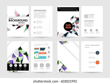 Memphis Geometric background Template for covers, flyers, banners, posters and placards, may be used for presentations and books, EPS10 vector illustration
