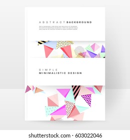 Memphis Geometric background Template for covers, flyers, banners, posters and placards, may be used for presentations and books, EPS10 vector illustration