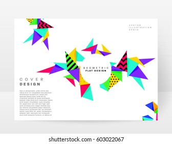 Memphis Planilla de fondo geométrico para cubiertas, volantes, pancartas, carteles y carteles, se puede usar para presentaciones y libros, ilustración del vector EPS10
