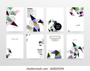 Memphis Geometric background Template for covers, flyers, banners, posters and placards, may be used for presentations and books, EPS10 vector illustration