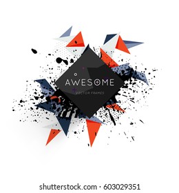 Memphis Geometric background Template for covers, flyers, banners, posters and placards, may be used for presentations and books, EPS10 vector illustration