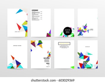 Memphis Geometric background Template for covers, flyers, banners, posters and placards, may be used for presentations and books, EPS10 vector illustration