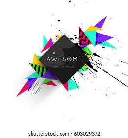 Memphis Planilla de fondo geométrico para cubiertas, volantes, pancartas, carteles y carteles, se puede usar para presentaciones y libros, ilustración del vector EPS10