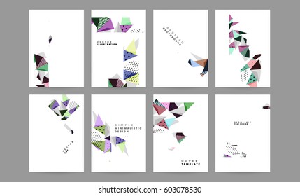 Memphis Geometric background Template for covers, flyers, banners, posters and placards, may be used for presentations and books, EPS10 vector illustration