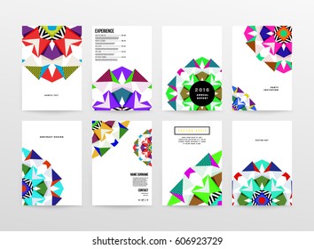 Memphis Geometric background Template for covers, flyers, banners, posters and placards, may be used for presentations and books, EPS10 vector illustration