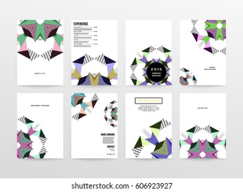 Memphis Geometric background Template for covers, flyers, banners, posters and placards, may be used for presentations and books, EPS10 vector illustration