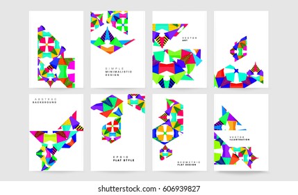 Memphis Geometric background Template for covers, flyers, banners, posters and placards, may be used for presentations and books, EPS10 vector illustration