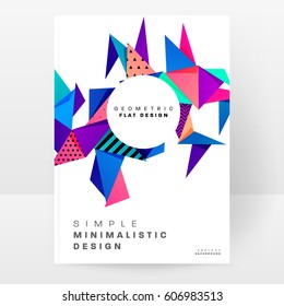 Memphis Geometric background Template for covers, flyers, banners, posters and placards, may be used for presentations and books, EPS10 vector illustration