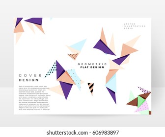 Memphis Geometric background Template for covers, flyers, banners, posters and placards, may be used for presentations and books, EPS10 vector illustration