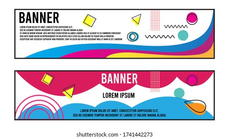 Memphis geometric banner simple and clean