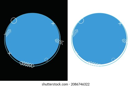 Memphis Geometric Circle Shaped With Transparent Background
