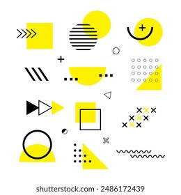 Memphis Geometric Element Design Vector Set Collection