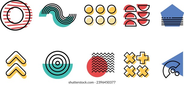 Memphis Geometric Element Vector Art