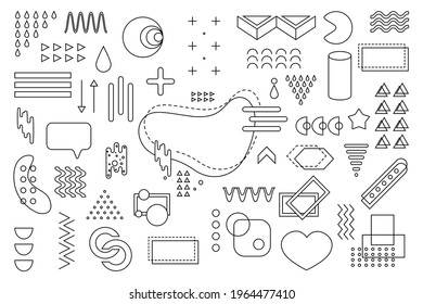 Memphis geometric elements for design. Vector illustration for web, sale, posters, advertising, template, promotion.