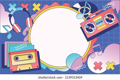 Memphis geometric lines background  e  commerce  vector illustration  Chinese translation: fashion trends