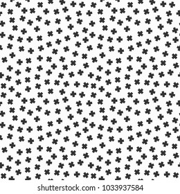 Memphis geometric seamless pattern. 80-90s terndy style. Abstract black and white mosaic texture of different shapes. Design element for invintation, web, banner, retro design. Vector Illustration.