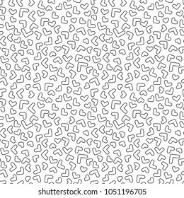 Memphis geometric seamless pattern. 80-90s terndy style. Abstract black and white mosaic texture of different shapes. Design element for invintation, web, banner, retro design. Vector Illustration.