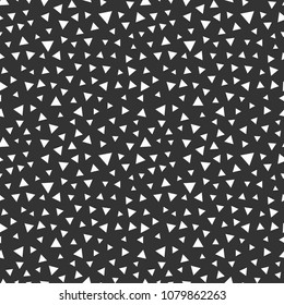 Memphis geometric seamless pattern. 80-90s terndy style. Abstract black and white mosaic texture of different shapes. Design element for invintation, web, banner, retro design. Vector illustration.