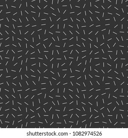 Memphis geometric seamless pattern. 80-90s terndy style. Abstract black and white mosaic texture of different shapes. Design element for invintation, web, banner, retro design. Vector illustration.
