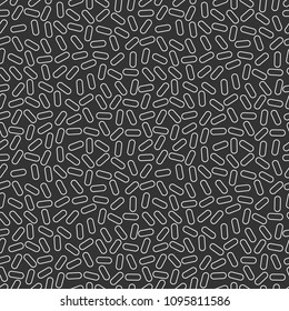 Memphis geometric seamless pattern. 80-90s terndy style. Abstract black and white mosaic texture of different shapes. Design element for invintation, web, banner, retro design. Vector illustration.