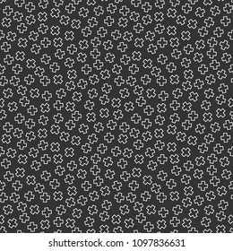 Memphis geometric seamless pattern. 80-90s terndy style. Abstract black and white mosaic texture of different shapes. Design element for invintation, web, banner, retro design. Vector illustration.