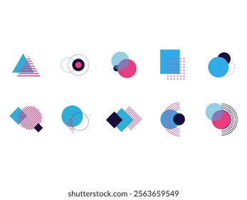 Memphis Geometric Shape Element Set
