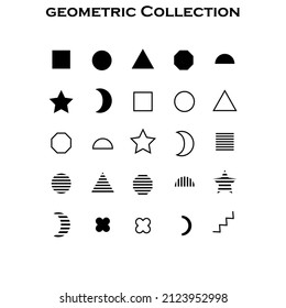 Memphis Geometric Shapes Elements Collection Set, Full Memphis set