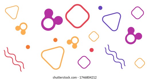 Patrones de formas geométricas Memphis. Elementos de diseño Memphis. Gráfica retro funky, diseños de tendencias de los años 90 y elemento de ilustración geométrica vintage. Vector de fondo de estilo memphis colorido.