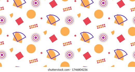 Memphis geometric shapes patterns. Memphis design elements. Retro funky graphic, 90s trends designs and vintage geometric print illustration element. Colorful memphis style backgrounds vector.