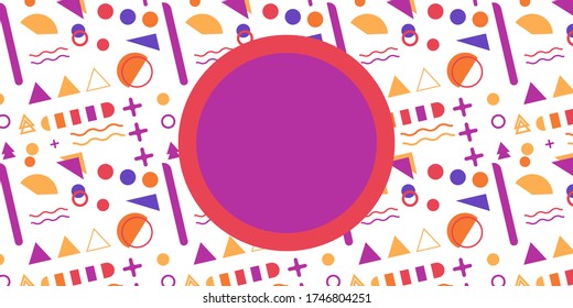 Memphis geometric shapes patterns. Memphis design elements. Retro funky graphic, 90s trends designs and vintage geometric print illustration element. Colorful memphis style backgrounds vector.
