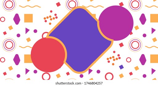 Memphis geometric shapes patterns. Memphis design elements. Retro funky graphic, 90s trends designs and vintage geometric print illustration element. Colorful memphis style backgrounds vector.