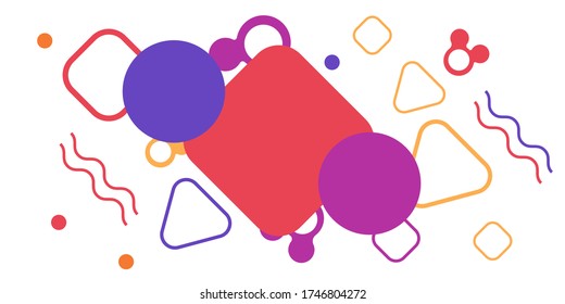 Patrones de formas geométricas Memphis. Elementos de diseño Memphis. Gráfica retro funky, diseños de tendencias de los años 90 y elemento de ilustración geométrica vintage. Vector de fondo de estilo memphis colorido.