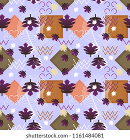 Memphis geometrical autumn pattern