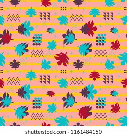 Memphis geometrical autumn pattern