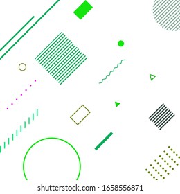 Memphis geometry background. Colorful shapes pattern, vivid coloring texture and funky color patterns abstract. Geometry posters, memphis wallpaper vector backgrounds