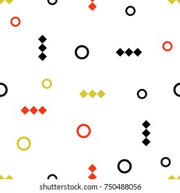 Memphis  geomitric seamless pattern with rhombus and circle. Abstract backgraund for print, textile, poster, design.