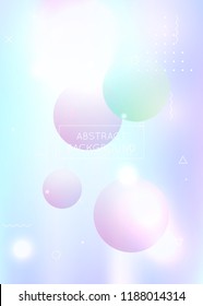 Memphis gradient background with liquid shapes. Dynamic holographic fluid with bauhaus elements. Graphic template for book, annual, mobile interface, web app. Bright memphis gradient.