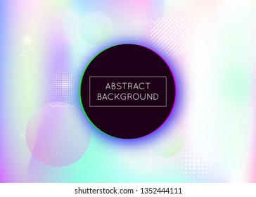 Memphis gradient background with liquid shapes. Dynamic holographic fluid with bauhaus elements. Graphic template for placard, presentation, banner, brochure. Stylish memphis gradient.