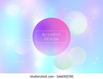 Memphis gradient background with liquid shapes. Dynamic holographic fluid with bauhaus elements. Graphic template for flyer, ui, magazine, poster, banner and app. Futuristic memphis gradient.