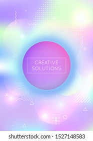 Memphis gradient background with liquid shapes. Dynamic holographic fluid with bauhaus elements. Graphic template for book, annual, mobile interface, web app. Plastic memphis gradient.