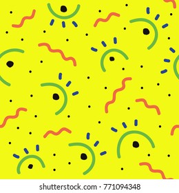 Memphis graphic abstract style seamless pattern