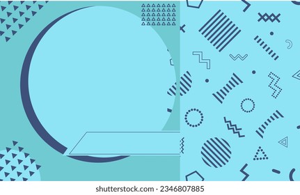 Memphis graphic art web background. Abstract celebration geometric decoration.