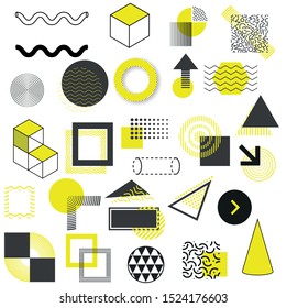 Memphis graphic retro funky graphic, universal trend 80, 90s style. Vintage geometric shapes vector illustration memphis, template for poster banner billboard sale.