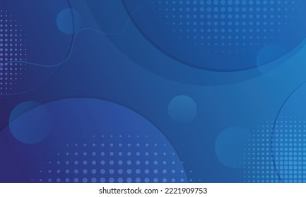 Memphis-halfton-blauer Hintergrund, Kreisform