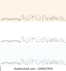 Memphis Hand Drawn Skyline
